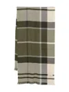 Barbour Green And Cream Checked Scarf