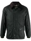 Barbour Collared Wax Jacket In Green