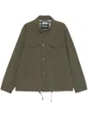 Barbour Collar Flap Pockets Side Drawstring Jacket In Green