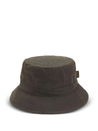 Barbour Green Cotton Fisherman Hat  In Gray