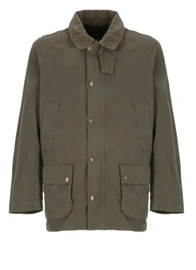 Barbour Green Cotton Jacket In Grey
