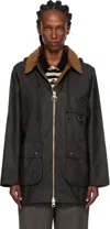 Barbour Green Highclere Waxed Jacket In Black