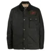 Barbour Weather-resistant Waxed Cotton Jacket With Corduroy Collar In Black