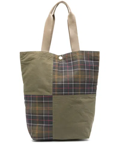Barbour Green Patchwork Tote Bag