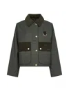 Barbour Corduroy-collar Button Jacket In Blue