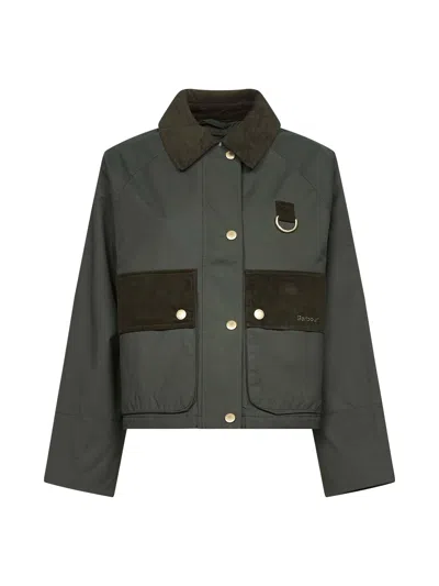 BARBOUR GREEN PHOEBE WAXED JACKET