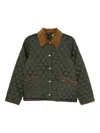 Barbour Corduroy-collar Qwuilted Jacket In Green