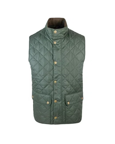 Barbour Green Quilted Mock Collar Jacket In Animal Print