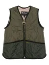 Barbour Two-tone Quilted Sleeveless Vest In Green