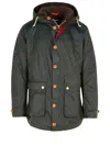Barbour Green Wax Cotton Parka Game In Grey