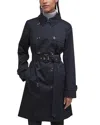 Barbour Greta Belted Water Resistant Twill Trench Coat In Blue