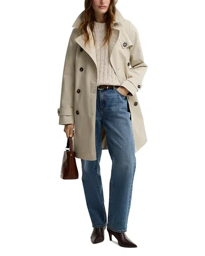 Barbour Greta Showerproof Trench Coat In Neutral