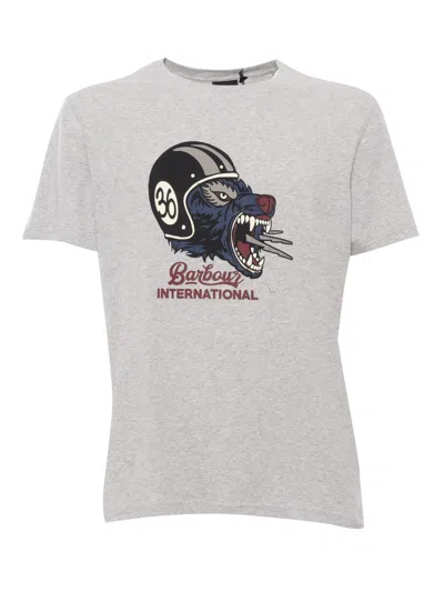 BARBOUR GREY PATTERNED T-SHIRT