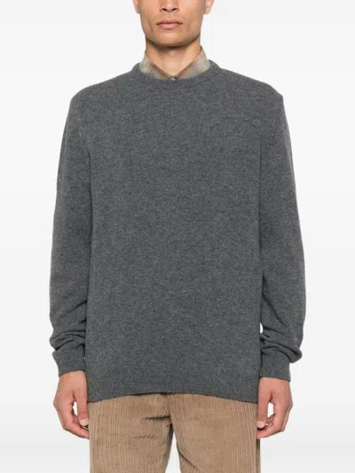 Barbour Grey Round Neck Sweater In Gray