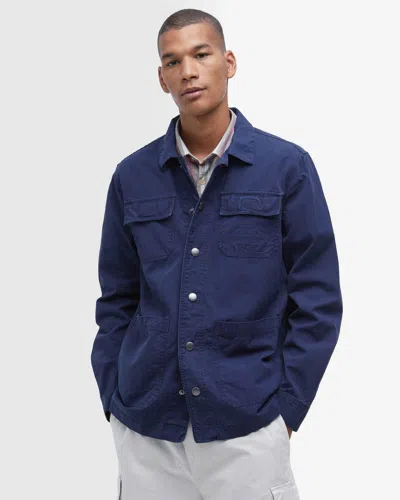 Barbour Grindle Cargo Mens Relaxed Overshirt In Blue