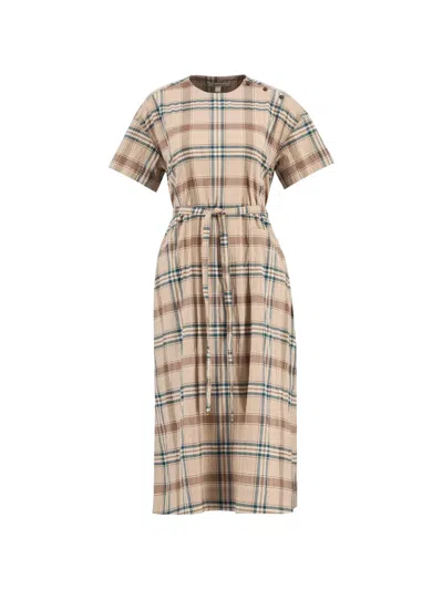 Barbour Gwen Midi Dress In Brown