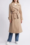 Barbour Gwyn Water Resistant Trench Coat In Honey/ Muted Cabernet Tartan
