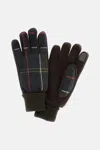 Barbour Hackney Tartan Gloves In Black