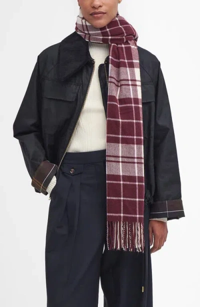 Barbour Hailes Tartan Scarf In Cabernet Purple