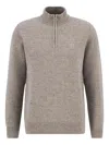 Barbour Mens Military Marl Holden Checked Elbow-patch Wool Knitted Top In Neutral
