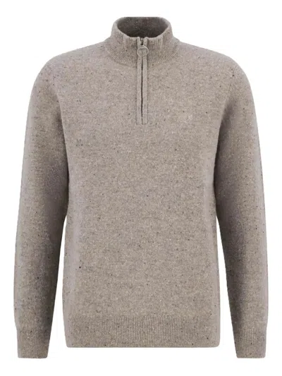 BARBOUR HALF-ZIP SPECKLED SWEATER