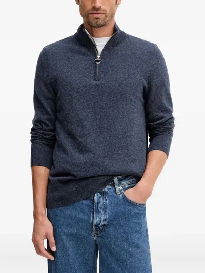Barbour Half-zip Sweater In Blue