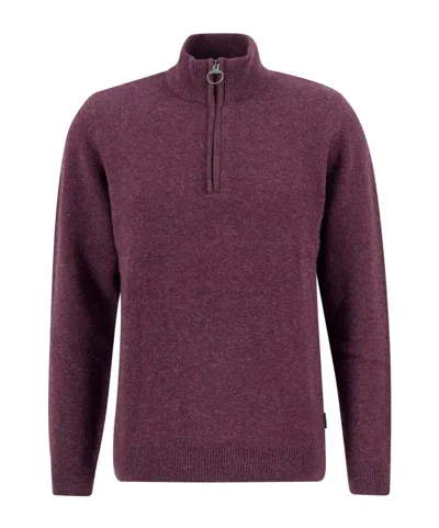 Barbour Half-zip Sweater In Burgundy