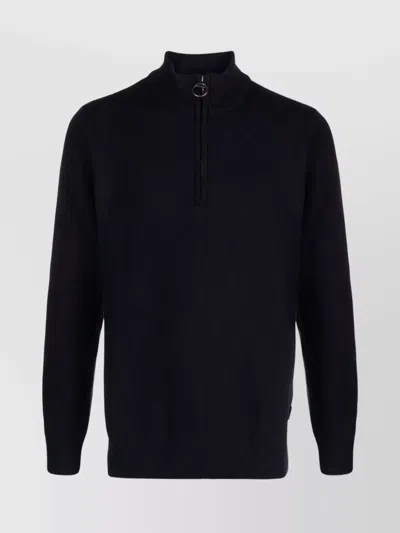 Barbour Half Zip Sweater Holden In Black