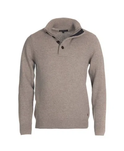 Barbour Half-zipper Button Knitted Pullover In Nude
