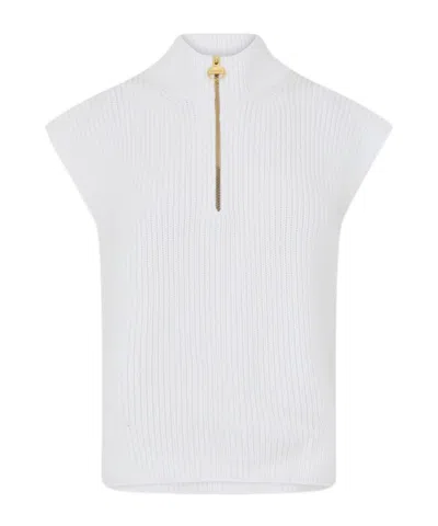 Barbour Half-zip Sweater In White