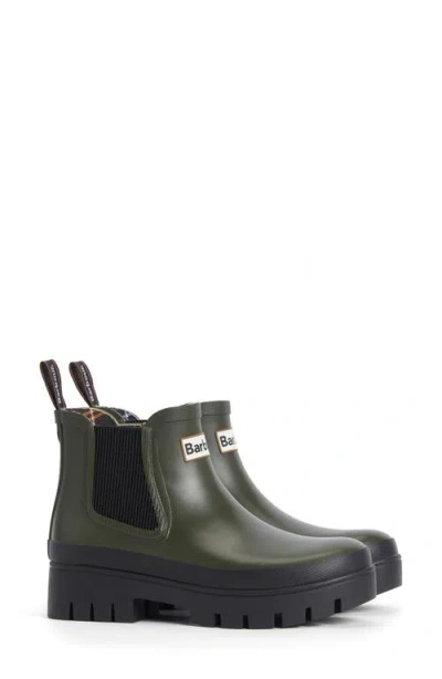 Barbour Halton Womens Chelsea Wellies In Olive/black