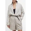 Barbour Hampton Linen Button-up Shirt In Light Sand