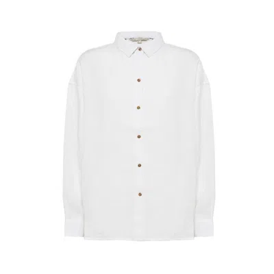 Barbour Hampton Button-up Linen Shirt In White
