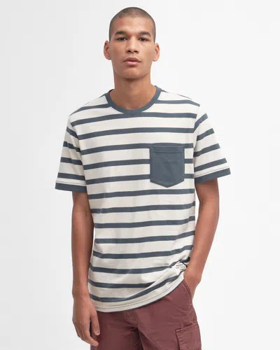 Barbour Handale Stripe Mens Tailored T-shirt In White