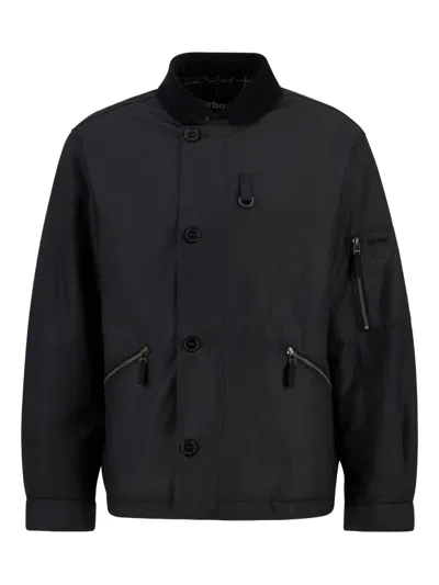 Barbour Hanger Waxed Deck Jacket In Black