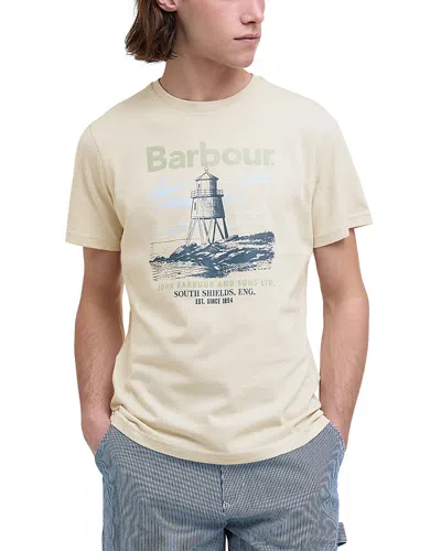 Barbour Harbourside Regular Fit Graphic Logo Tee In Brown