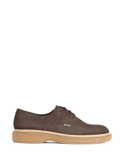 Barbour Harefield Suede Derby Shoes In Brown
