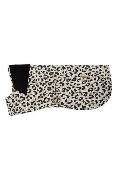 Barbour Harley Quilted Leopard Dog Coat In Black