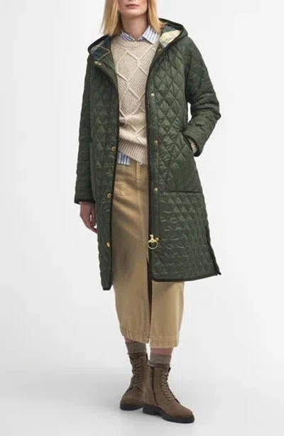 Barbour Harmby Hooded Quilted Coat In Multi