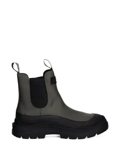 Barbour Harriety Logo-patch Panelled Chelsea Boots In Black