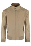 Barbour Logo Embroidered Zipped Bomber Jacket In Brown