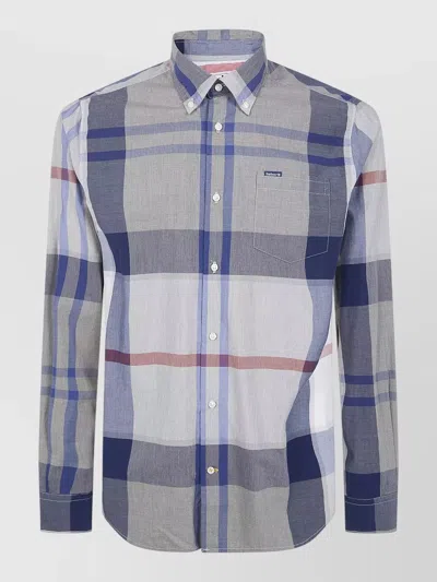 Barbour Harris Long Sleeve Check Shirt Pocket In Blue