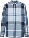 Barbour Blue Cotton Check Pattern Shirt In Blue