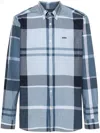 Barbour Blue Cotton Check Pattern Shirt In Blue