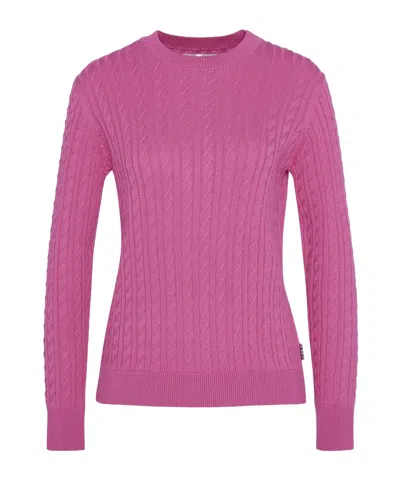 Barbour Hartland Crewneck Knitted Jumper In Purple