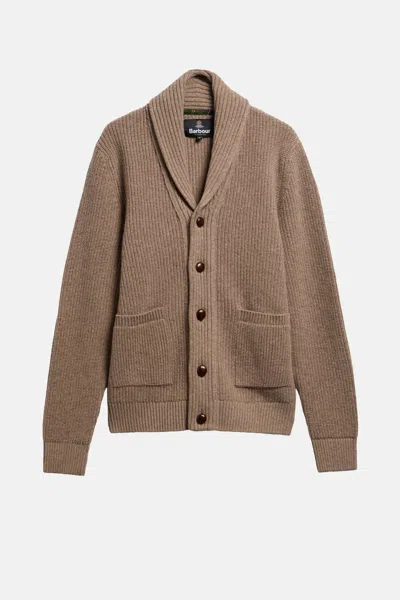 Barbour Hartland Knitted Shawlneck Cardigan In Brown