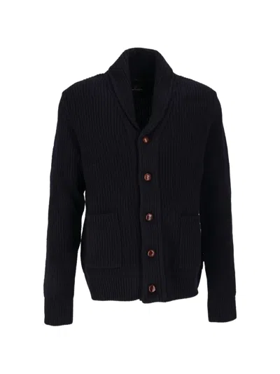 Barbour Hartland Shawl-collar Cardigan In Blue