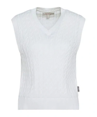 Barbour Hartland Sweater Vest In White