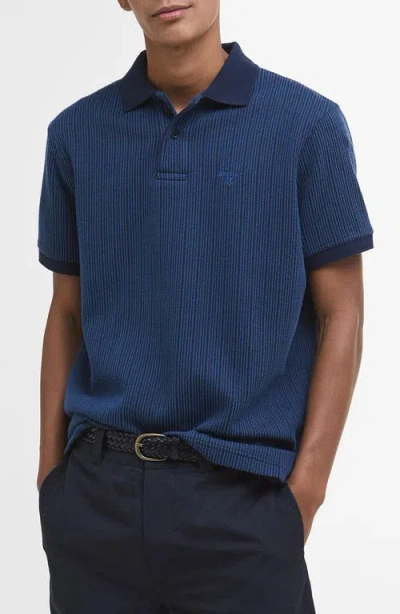 BARBOUR BARBOUR HARWORTH TEXTURED STRIPE COTTON POLO