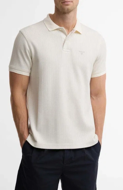 Barbour Harworth Textured Stripe Cotton Polo In Neutral